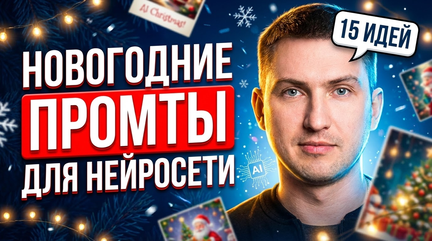 Примеры новогодних открыток, сгенерированных нейросетью по промтам