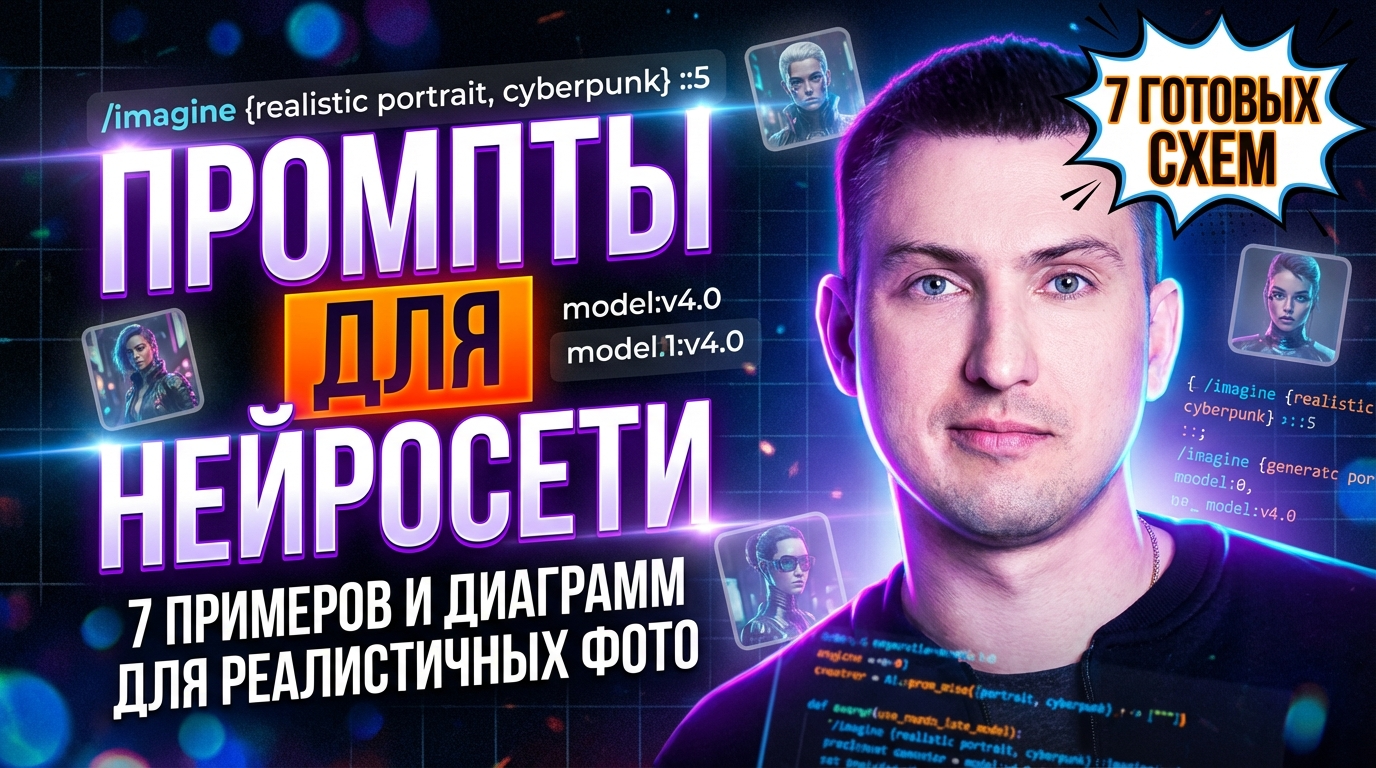 Примеры и схемы промптов для генерации реалистичных фото в нейросети