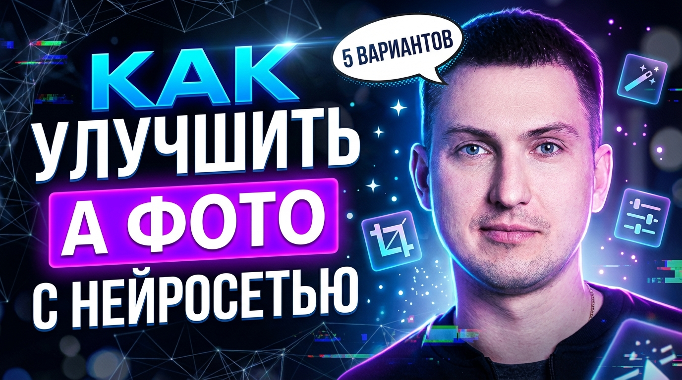 Процесс обработки и улучшения фотографии с помощью нейросети по текстовому запросу