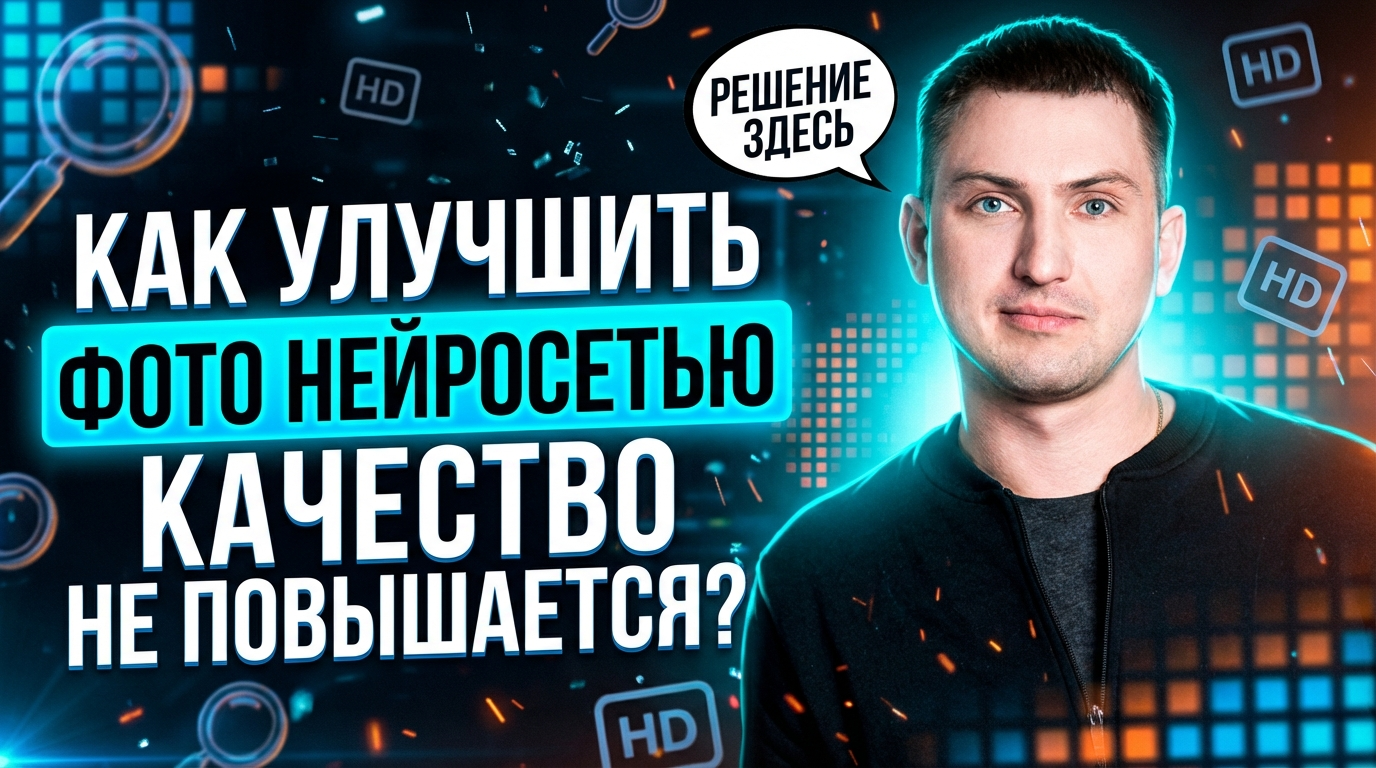 Процесс обработки фотографии нейросетью для улучшения качества и детализации