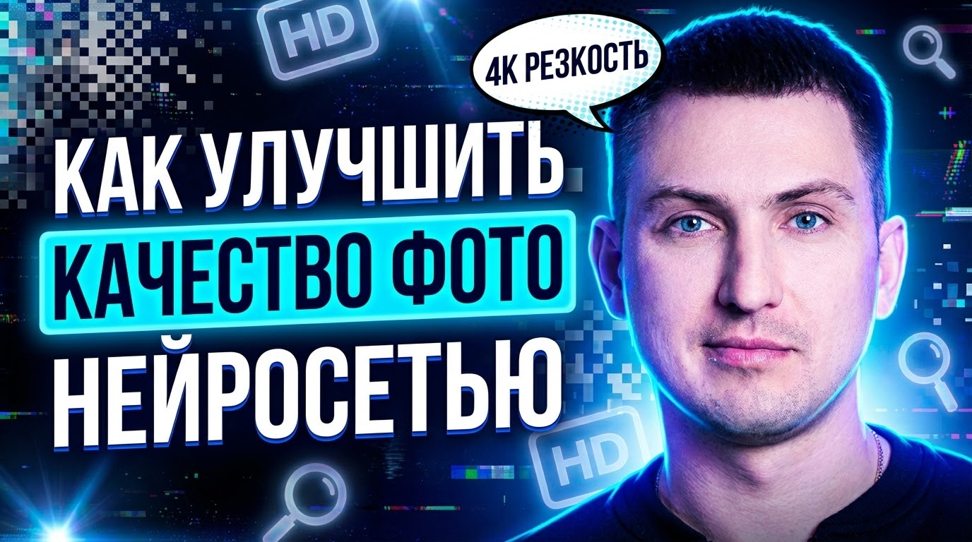 Сравнение фото до и после улучшения качества нейросетью