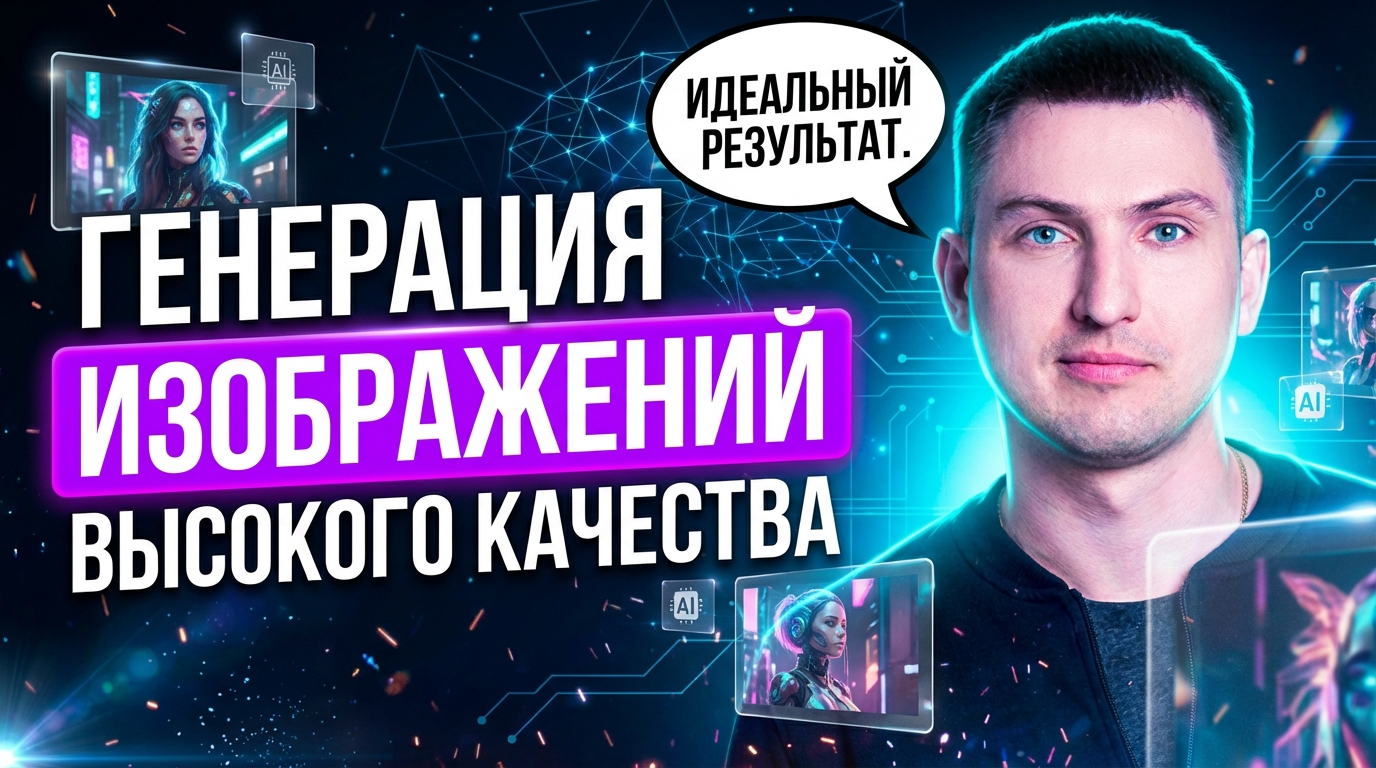 Процесс генерации изображений нейросетью высокого качества на экране монитора