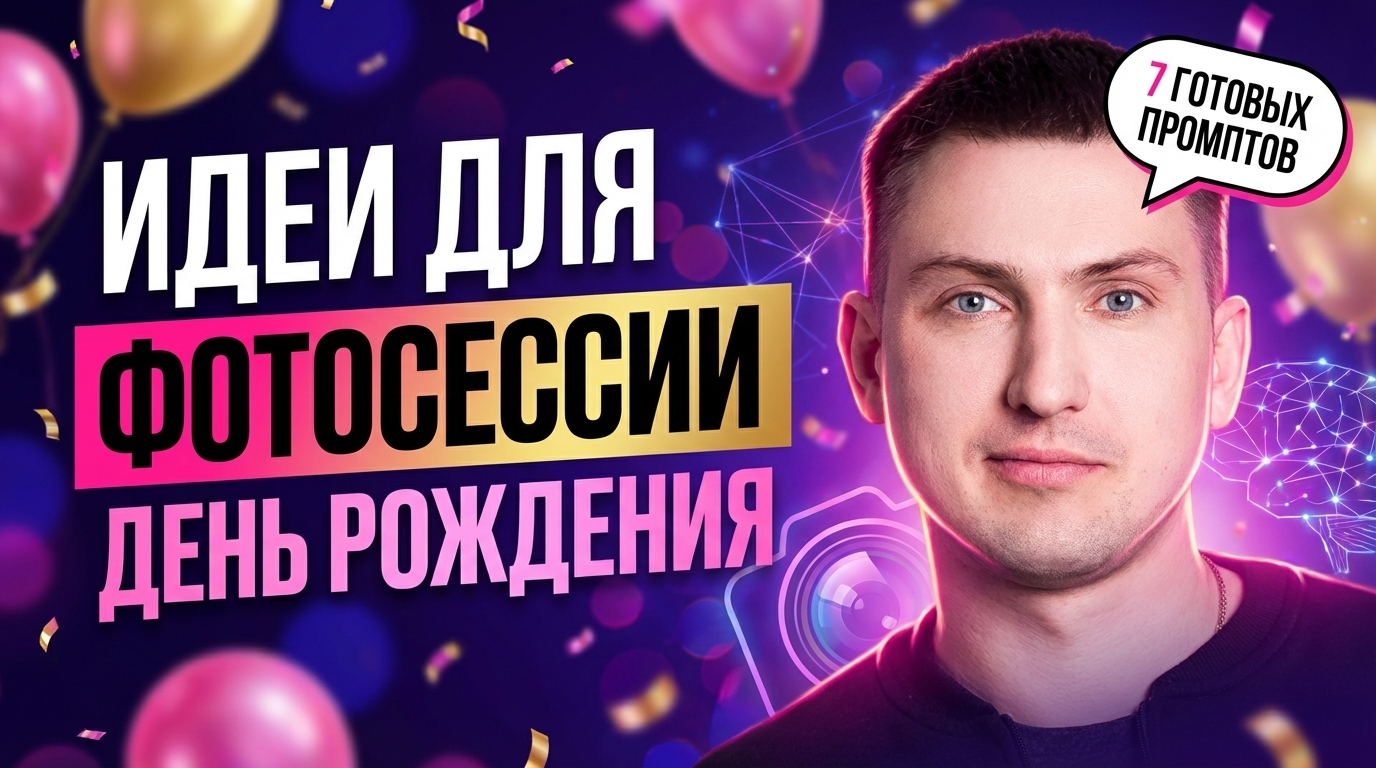 Промты для нейросети: фотосессия на день рождения — 7 идей для девушки