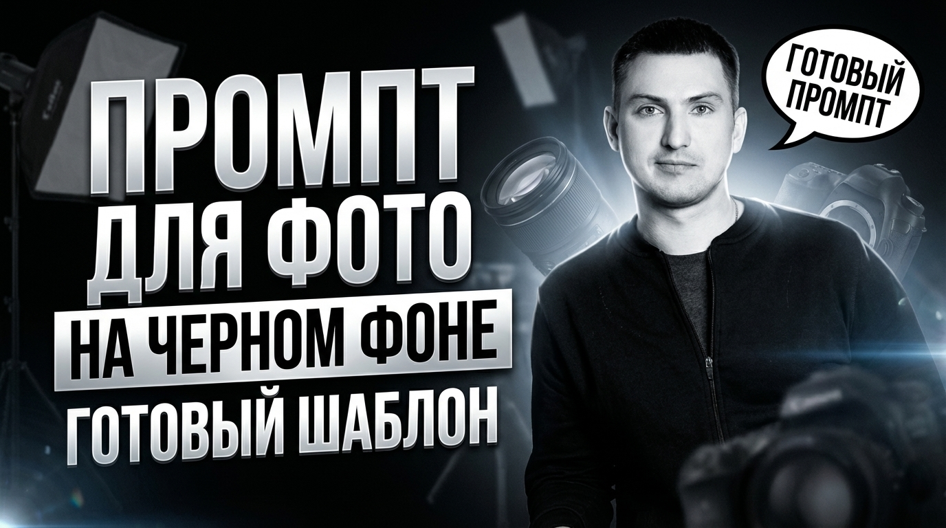Промт для фото на черном фоне: готовый шаблон для чёрно-белого кадра