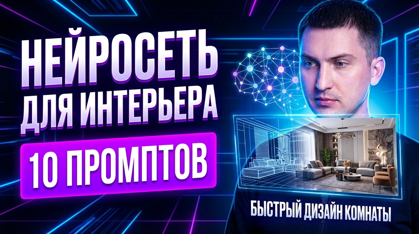 Нейросеть для интерьера: 10 промтов для быстрого дизайна комнаты