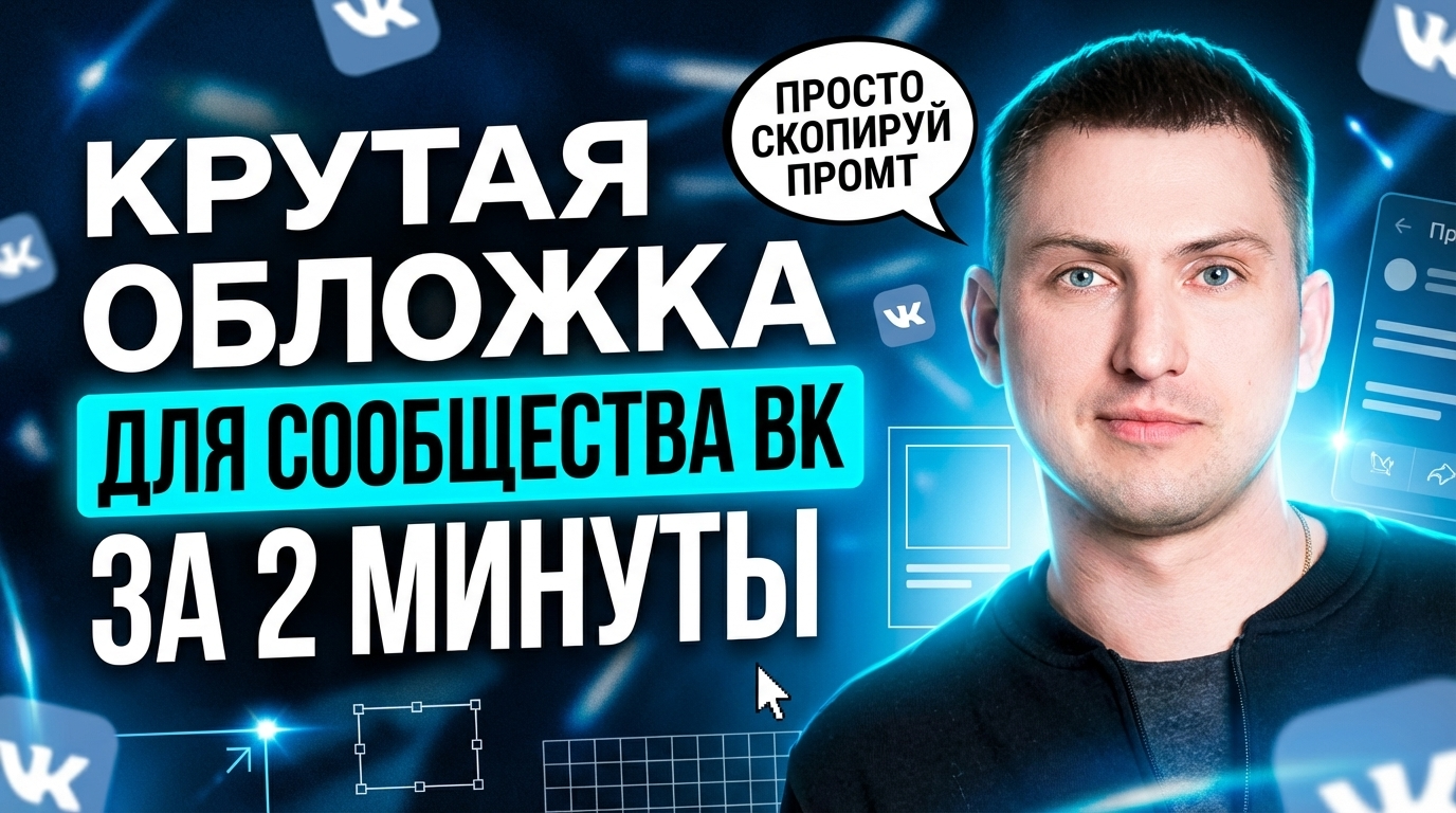 Обложка для ВК: промт для дизайна сообщества за 2 минуты